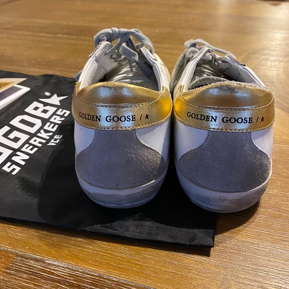 Golden Goose Superstar Sneakers; size 40; White-Gold-Silver. Worn once! - Picture 6 of 8